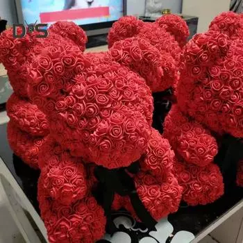 Цветущий букет 500 шт. полиэтиленовая пена голова розы искусственный цветок для DIY кукла-медведь домашний декор one size красный