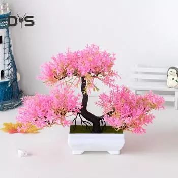 Цветущий букет, искусственный цветок, сосна, растение, реквизит для фотографии, свадебный домашний декор бонсай розовый