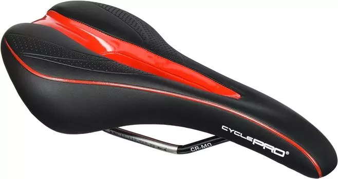 CYCLE PRO Cut Zone Comfort Saddle 298g [CP-SD3256] Black/Red