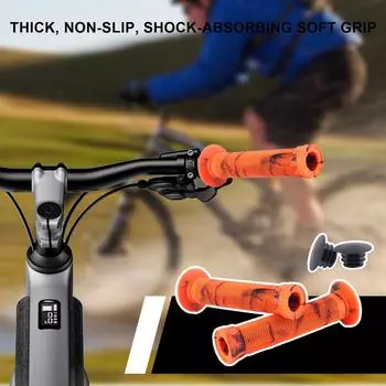 Cycling Handlebar Grips Bicycles Grip Protector Shock Absorbing 2PCS Rubber Grips Non-slip Handlebar Grips For Enhanced Control белый