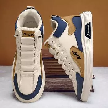 CYYTL Winter Fur Warm Mens Shoes Snow Sneakers Casual Leather Platform Ankle Outdoor Sport Hiking Walking Designer Luxury Tennis 39