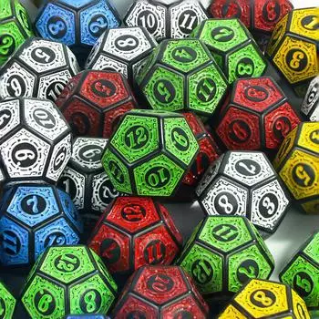 Набор кубиков D12, 10 шт., 12-сторонние для настольных игр, Dragon Rpg, Dados Jogos Dnd, в качестве подарка на Рождество и день рождения