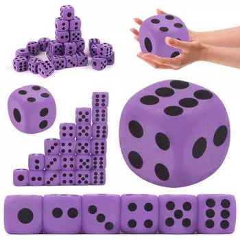 D6 Игровые кости Игрушка-блок для снятия беспокойства Фиолетовый цвет Пена ЭВА Игрушка-блок игральных костей Детские кубики из пены ЭВА Детские игральные кости Purple 3.8cm
