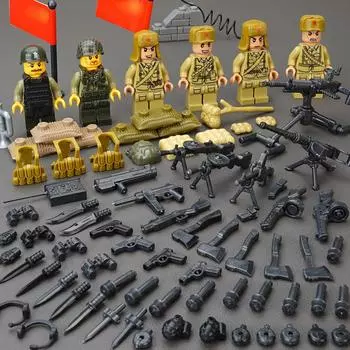 D71008 Военные строительные блоки, набор минифигурок, детская головоломка, сборка строительных блоков из мелких частиц