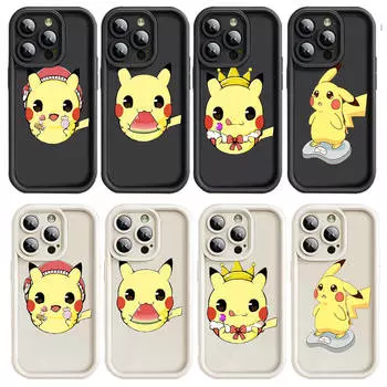 D-7 прекрасный чехол Пикачу для iPhone 15 14 13 12 8 Plus Samsung S24 S23 Ultra A04S A05S Huawei P40 P50 P60 Nova 11 Pro Max OPPO A17K Reno 10 iPhone 14 Max кожа буйвола