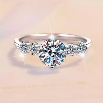 D цвет 1CT муассанит обручальное кольцо с бриллиантом обручальное кольцо подарок для подруги женская модель серебро S925 четыре когтя 9