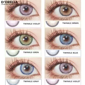 D ORELLA 1 пара (2 шт.) TWINKLE Cateye Косплей Красочные контактные линзы Хэллоуин Красивые зрачки Сумасшедшие линзы Цвет глаз