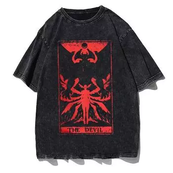 Дьявол Таро Дебируман Devilman Crybaby Мужская футболка Япония Аниме Футболка Манга Футболки Хлопок Летняя одежда S
