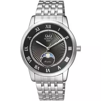 Да CITIZEN Watch Citizen QQ Moon Phase Metal Breath Black Silver Mens QZ10 J208 [Параллельный импортный продукт]