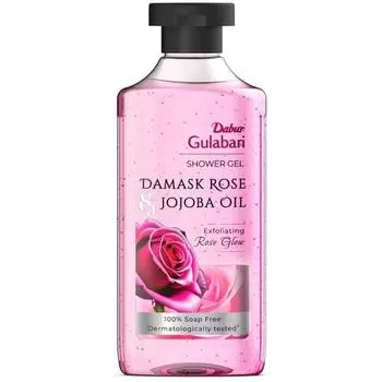 Dabur Гель для душа Gulabari - Дамасская роза и масло жожоба - 250 мл | Гранулы экстракта розы для отшелушивания | Аромат дамасской розы | Без парабенов и силиконов