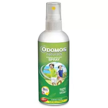 Dabur Odomos Naturals спрей-репеллент от комаров 100 мл, клинически протестирован и сертифицирован педиатрами, 8 часов защиты при однократном применении