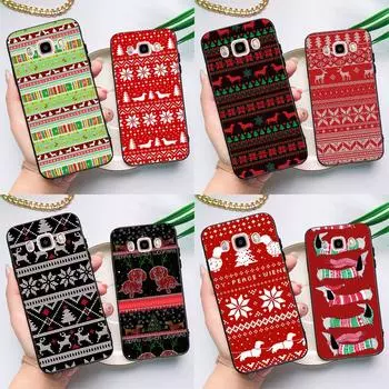 Dachshunds Christmas Sweater Pattern Case For Samsung Galaxy J7 J5 J3 J1 A3 A5 2017 2016 J4 J6 Plus A6 A7 A8 A9 2018 Back Cover A3 2017 - A320