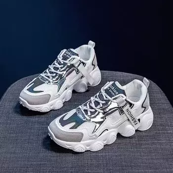 Dad shoes children s spring and autumn new women s shoes breathable and versatile casual shoes thick-soled little white sports shoes tide 35