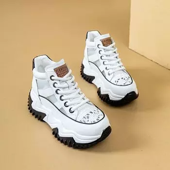 Dad Shoes Girl 2025 Four Seasons Mesh Casual Running Sneakers Versatile Thick-soled Breathable Shoes ins Tide Z-6 35 красный