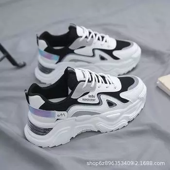 Dad Shoes Girl 2025 New Summer Popular Shoes Versatile Platform Soled Students Spring and Autumn Sports Casual Little White Women s Shoes 35