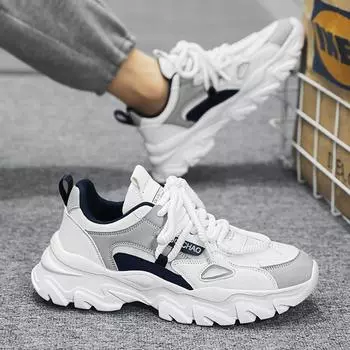 Daddy shoes men s spring and summer new thick-soled wear-resistant sports shoes mesh breathable outdoor travel casual shoes men s shoes 39