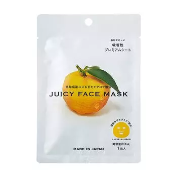 Daily Aroma Kochi Prefecture YUZU Juicy Face Mask Made in Japan Yuzu Yuzu Увлажняющая цитрусовая маска для лица (1 кусок)