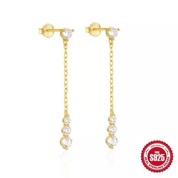 Daily Wear S925 Sterling Silver Round Diamond-Encrusted Bow Five-Pointed Star Three-Layer Earrings Micro-Inlaid Stud Earrings 925 Silver