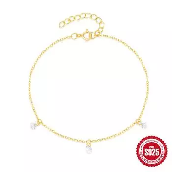 Daily Wear S925 Sterling Silver Simple Classic Luxury Infinity Diamond Versatile Fashion Bracelet 925 silver золотой