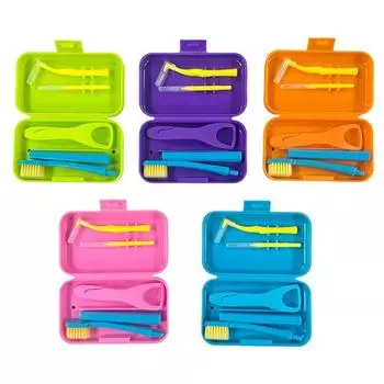 Dainty Travel Toothbrush Multi-function Interdental Brush Soft Portable Toothbrush Set Camp Out 1Pc Color Random