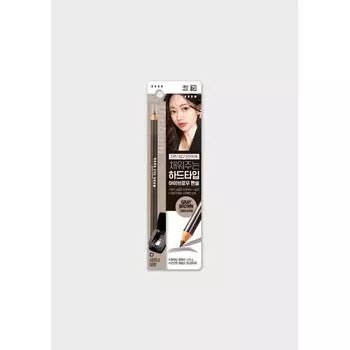 Карандаш для бровей Daiso Hardwood, серый, коричневый