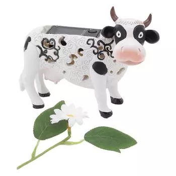 Daisy Cow Солнечный Светильник в Форме Животных, Меняющий Цвет Светодиодный Садовый Солнечный Светильник Статуи Для Патио