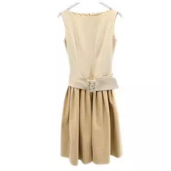 DAISY LIN for FOXEY made in Japan No sleeve one piece 38 beige belt Women Used