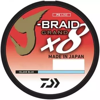 Daiwa J Braid 300M, 8-жильный лесок с круглым лезвием, монодиаметр, эквивалентный 8 фунтам, синий, островной синий
