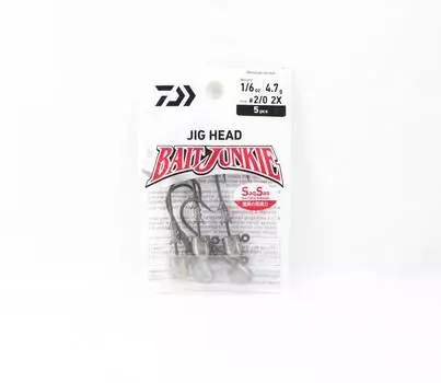 Daiwa Jig Head Bait Junkie, 1/6 унции, 5 штук в упаковке, размер крючка 2/0 (3558)