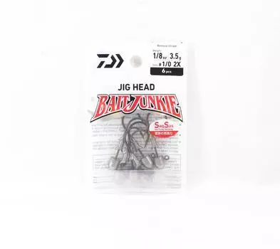Daiwa Jig Head Bait Junkie, 1/8 унции, 6 штук в упаковке, размер крючка 1/0 (3473)