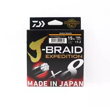 Daiwa PE Line J Braid Expedition X8 150м 15lb Smash Orange (2982)
