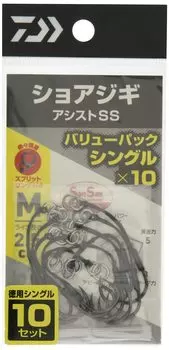 DAIWA Shore Gi Gear Assist Hook SS Value Pack Single M
