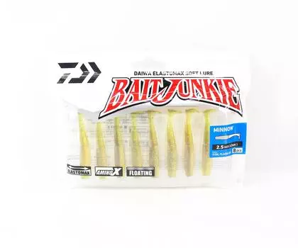 Daiwa Soft Lure Bait Junkie Minnow 2,5 дюйма, 8 штук в упаковке Oil Flash UV (2842)