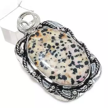 Dalmation Jasper Gemstone 925 Sterling Silver Jewelry Pendant 2.36 F8O24