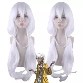 Danganronpa Angie Yonaga, парик для косплея, женские белые длинные термостойкие синтетические волосы, Dangan Ronpa V3, костюм Killing Harmony, парики 70CM белый