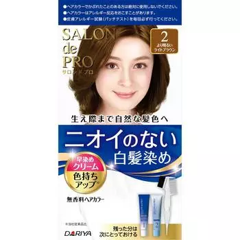 Dariya Salon de pro Fragrance-Free Hair Color Quick Dye Cream (для седых волос) 2 Светло-коричневый 40г+40г (Квази-лекарство) Крем-краска для седеющих волос f