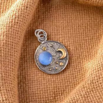 Dark Blue Cat s Eye Gemstone 925 Sterling Silver Jewelry Handmade Pendant 1.30 PP-33-46