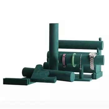 Dark green velacelevet cloth bracelet holder, single-layer, double-layer, three-layer jewelry bracelet, watch, headband display S зелёный