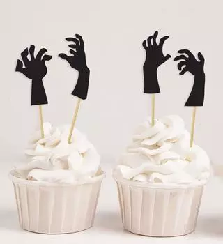 Darling Souvenir Halloween Monster Hand Cupcake Topper Birthday Party Dessert Decorations Picks-Pack Of Pack Of 20 чёрный
