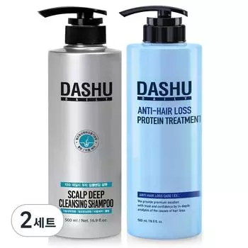 Dashu Hair Loss Relief Deep Cleansing Dandruff Care Shampoo 500ml + Protein Treatment 500ml, 2 sets