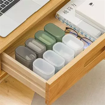 Data Cable Wire Storage Box Portable Cord Tidy Management Organizer Clear Plastic Cord Organizer Box with Lid Line Box белый