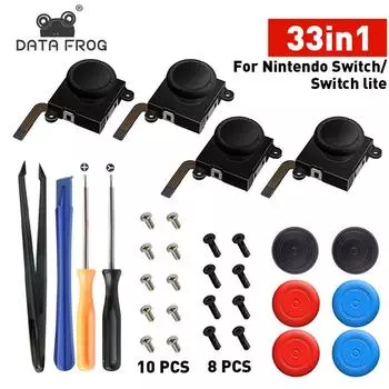 DATA FROG 33 в 1 сменный 3D аналоговый джойстик для Nintendo Switch Joy-Con палочки для большого пальца для Switch Lite набор инструментов для ремонта джойстика