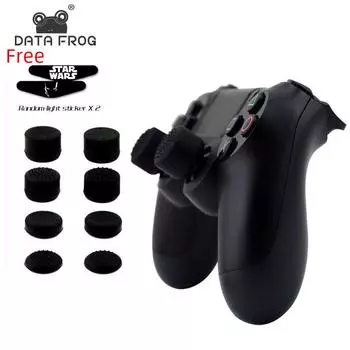 DATA FROG 8 шт. силиконовые аналоговые ручки-джойстики для контроллера PS4/PS5, ручки для большого пальца для Sony PS4 Pro/тонкие запасные части жёлтый