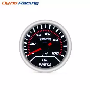 Датчик давления масла Dynoracing Auto, 2 дюйма, 52 мм, датчик давления масла, 0-100 фунтов на квадратный дюйм, отображение автомобильного счетчика