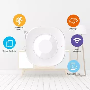 Датчик движения PIR с функцией WIFI, беспроводной пассивный инфракрасный детектор, датчик охранной сигнализации Tuya Smart APP, управление умным домом белый