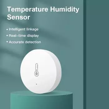 Датчик температуры и влажности Tuya ZigBee Mini, датчик влажности в помещении, работает с голосовым управлением через приложение Alexa Google Home белый