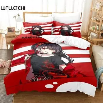 Date A Live Постельное белье Пододеяльник Наволочки Для Взрослых Детей Односпальный Двуспальный Полный Королева Король Девочка Дети Пододеяльник Домашний Текстиль EU Single 135x200cm