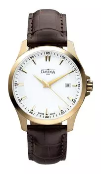 [Davosa] Часы 3 Hand Date 10 ATM Water Resistant Classic Quartz Swiss Made 162.467.15 Мужские Коричневые