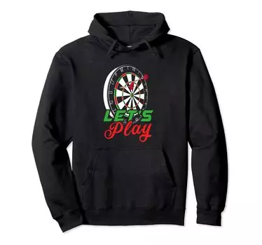 Давайте играть в дартс Доска для дартса Игрок в дартс Bullseye Arrow Hoodie чёрный