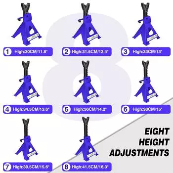 DayPlus 2x 3 Ton Heavy Duty Axle Stand Steel Adjustable Axle Jack Holding Stands for Car Van Lifting Tool Emergency,29-43cm UNITED KINGDOM
